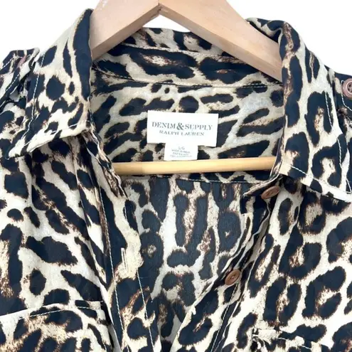 Ralph Lauren Denim & Supply | L | Leopard Animal Print Button