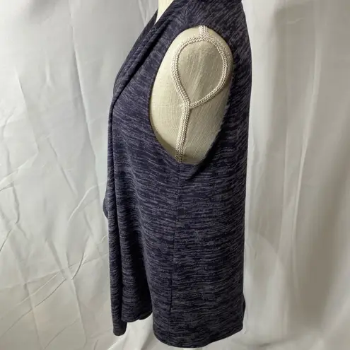 LOGO By Lori Goldstein LOGO Lori Goldstein Medium charcoal waterfall drape front vest