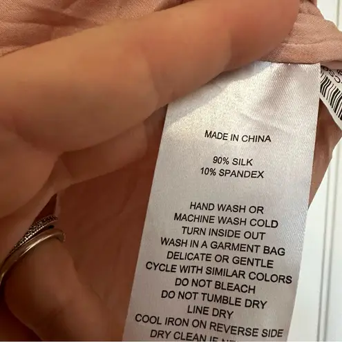 Quince  Washable Stretch Silk Notch Collar Blouse Button Front Coastal Pink