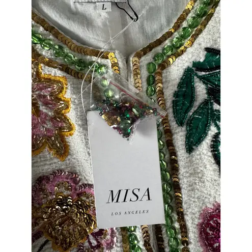MISA Los Angeles Embellished Floral Cropped Jacket Women's Size L