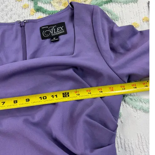 Alex Evenings Petite Lavender Square Neck Ruched Gown Formal Evening Dress 8P