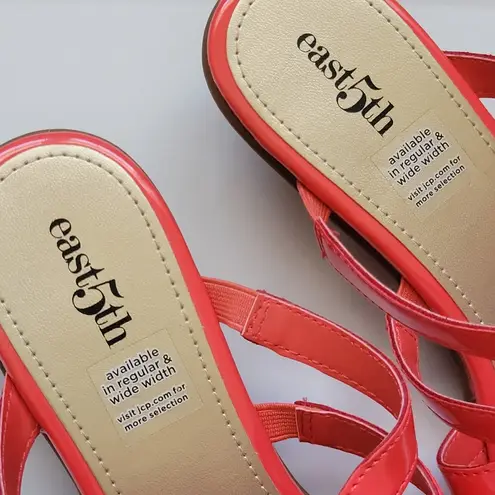 East 5th Eris Coral Patent Slide Sandals Size 9