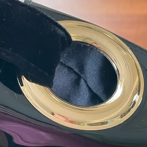 Carolina Herrera New York Good Girl Velvet Tote Black With Gold Tone Metal Plate