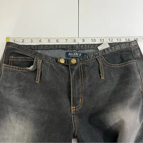 Allen B. by Allen Schwartz Leather Waistband Bootcut Jeans Size 30 USA Made Y2K Black
