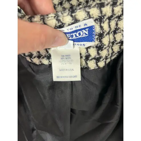 Pendleton Vintage Houndstooth Wool Blazer Size 12