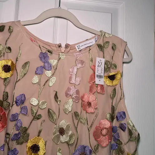 NWT New York & Company‎ Multicolor 3D Flower Dress Event Swiftie Summer Party Size XXL