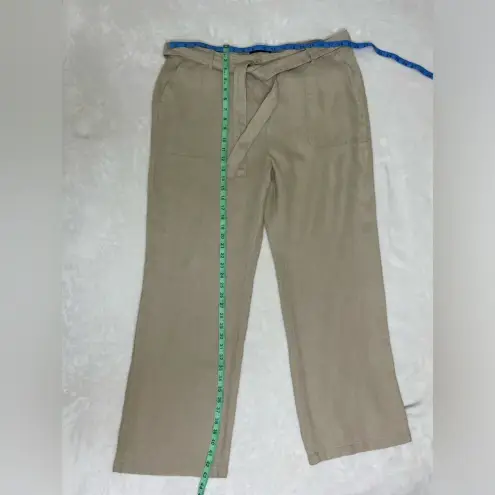 MYS collection 100% line Tan Straight Leg Pants with Lightweight Fabric Size 18