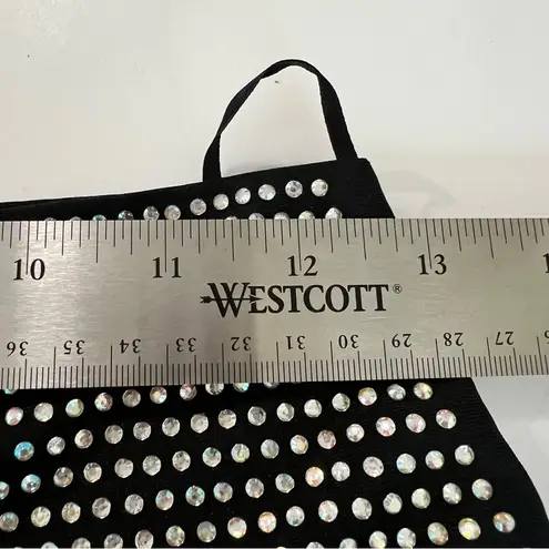 BANJUL Rhinestone Embellished Black High-Waisted Hot Pants Shorts (est. small)