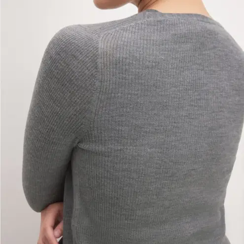 Everlane The Cardigan in Ultrasoft Merino Ribbed Sweater Heather Mid Grey NWT M