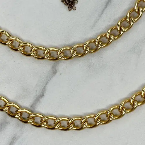 Gold Tone Tassel Charm Metal Chain Link Belt Y2K Festival Small/Medium (S/M) ✨