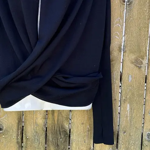 CALIA Carrie Underwood Effortless Ballet Wrap Sweater Black Sz XS