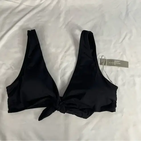 Everlane  Womens Black size M Retired ReNew Tie Front Bikini Top Swim Scoop Back