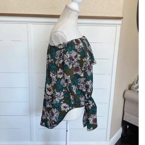 Cherish Aloha Women's Strapless Tropical Wrap Front Tie Poolside Coverup Top - S