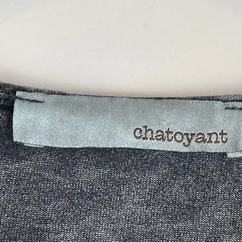 Chatoyant Womens Mineral Wash Mini Dress Sz M Black Gray Stretchy Grunge Drapey