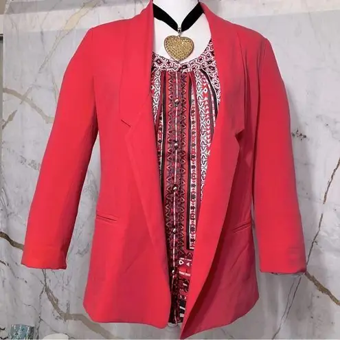 Eliza J Nordstrom Hot Pink Coral Women's Fitted Blazer size S