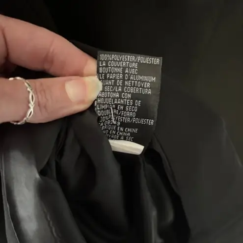 Kasper Formal Black Jacket 18 Tailored Classic Silver Metallic Buttons Classic