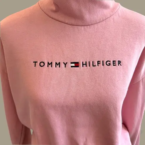 Tommy Hilfiger  Pink Mock Neck Drawstring Sweatshirt Women’s M thumbnail 2