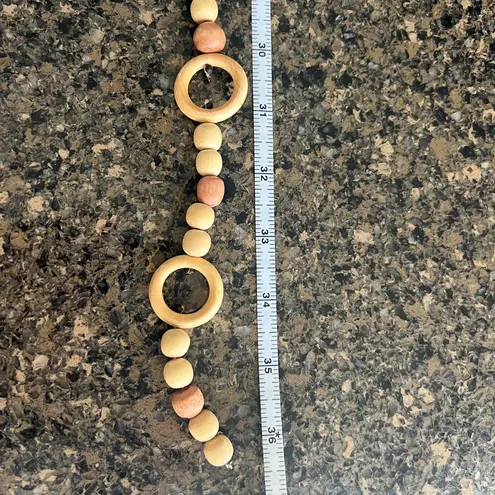 Clearance 50% off Vintage Wooden Geometric Beaded Boho Belt, Size Small Brown