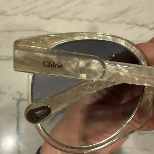 Chloé Chloe CE733S 109 Pearl/Champagne sunglasses with grey gradient lenses