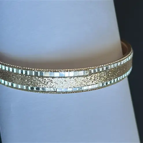 Women’s vintage dainty‎ gold tone mirrored/glittery bangle bracelet one size