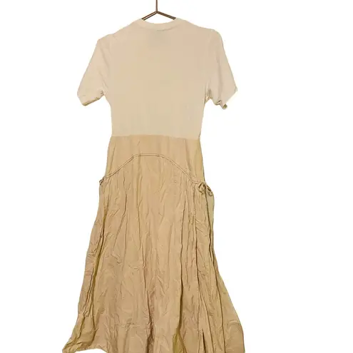 3.1 Phillip Lim Women's White Pale Pink Corset T-Shirt Side Tie Midi Dress Size4