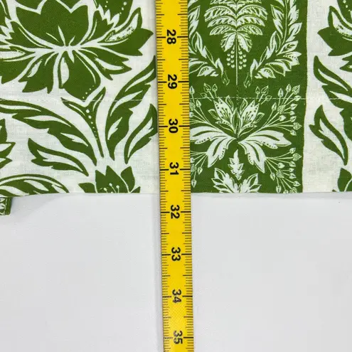 Farm Rio NWOT  Floral Beaded Tassels Linen-blend Midi Skirt In Green Size XL