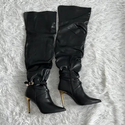 Shoedazzle  Women’s Marcey Heeled Tall Boot in black size 9