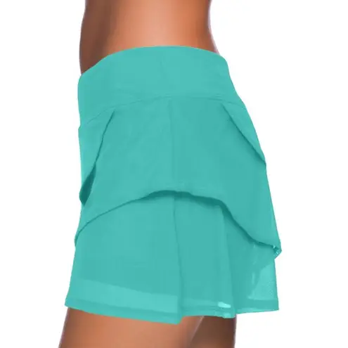 Coco reef Dark Turquoise Mesh Swim Skirt with Boy Shorts sz small