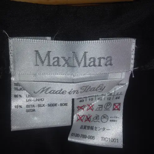 Max Mara 10 Linen Sleeveless Brown Lined Wrap Top