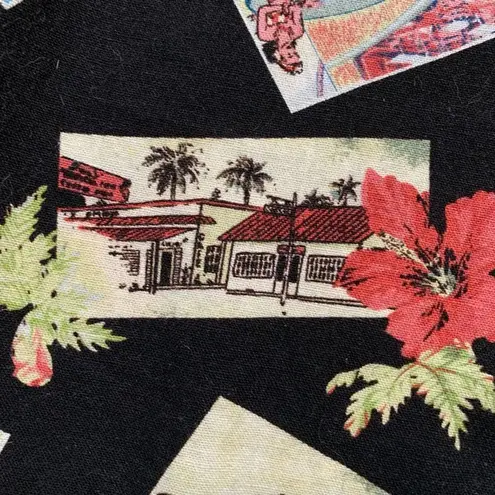 Vintage Copa Cabana Shirt Black Camp Collar Hawaiian Floral Print Short Sleeve Size undefined