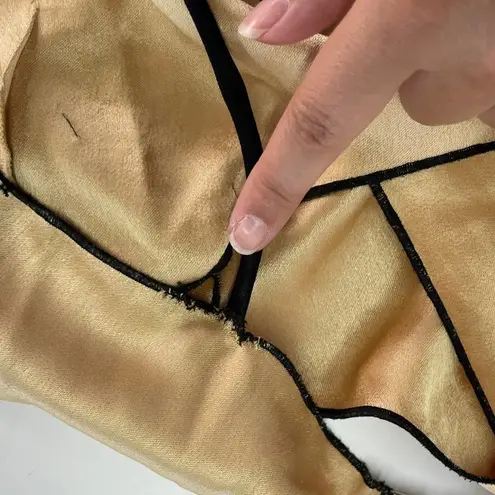 Bec & Bridge Dress Womens 10 Gold Yellow Hazel Cutout Slit Side Gown Satin