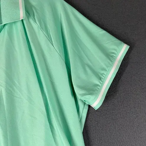Mondetta Womens XL Mint Green Active 1/4 Zip Short Sleeve Mesh Polo Shirt