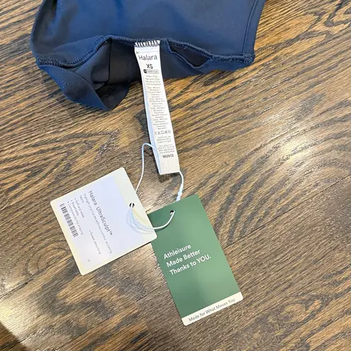 Halara Double Straps Backless Twisted Cropped Tank Top XS Carbon Blue NWT