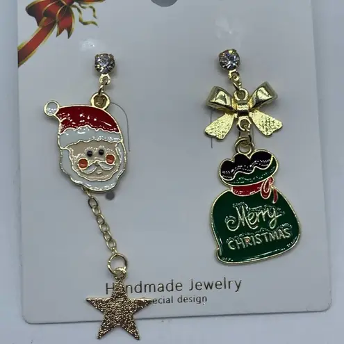 New Christmas SantaClaus gift bag fashion earrings