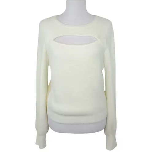 Molly Bracken LA MAISON x Cream Ribbed Cutout Crewneck Sweater Women’s Size XL