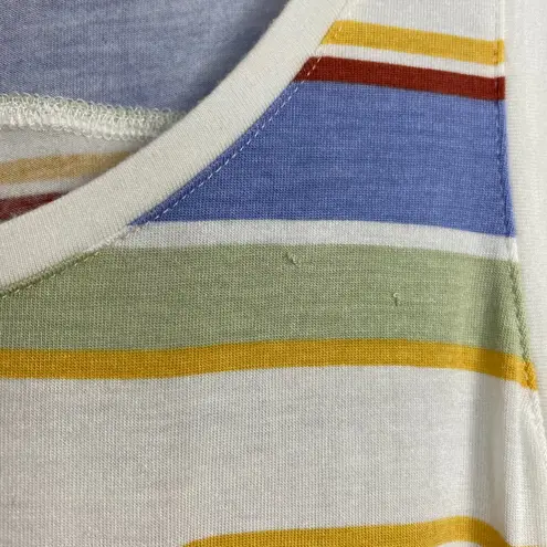 prAna Tank Top Foundation Scoop Neck Women Morning Glory Stripe Shirt Small