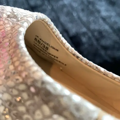 Jessica Simpson  Angelique metallic python print ballet flats size 8B