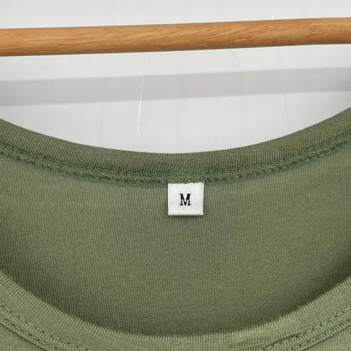 Olive Green Stretchy Maternity Baby Shower Pregnant Party Photos Maxi Dress M Size M