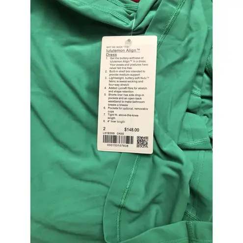 Lululemon  Women's Align Dress Size 2 CASG  Cascadia Green New w/tag $148