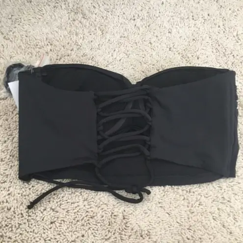Skye Swimwear black penny crop bandeau size small