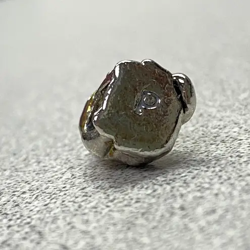 Cute Silver Tone Lucky Cat Charm Animal Bead Gold Bow Accent Jewelry Making Gray