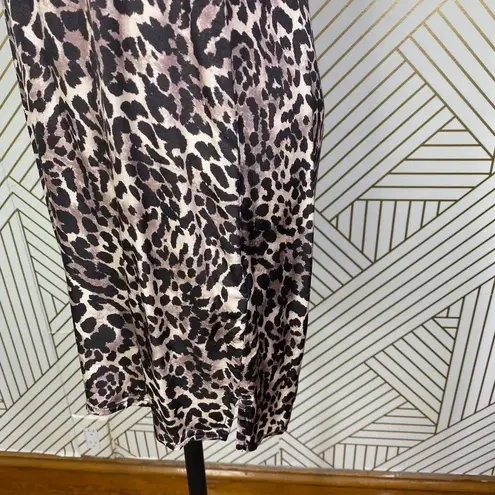 Nation Ltd Paloma Sexy Shift Mini Dress In Brown Leopard Print Size US Small