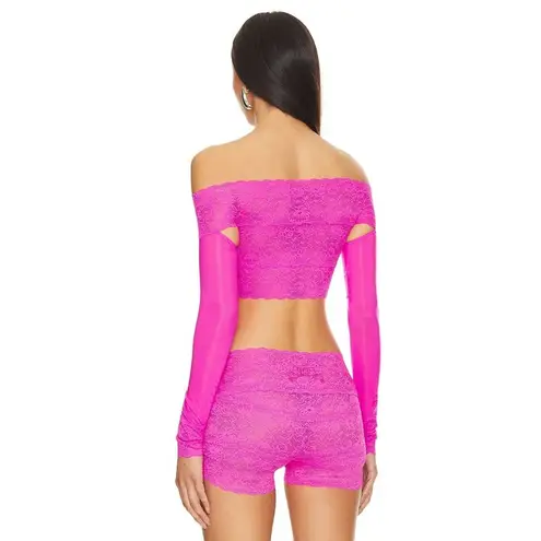 Poster Girl Davina Top in Harlot Pink XS-M New Womens Long Sleeve Cropped