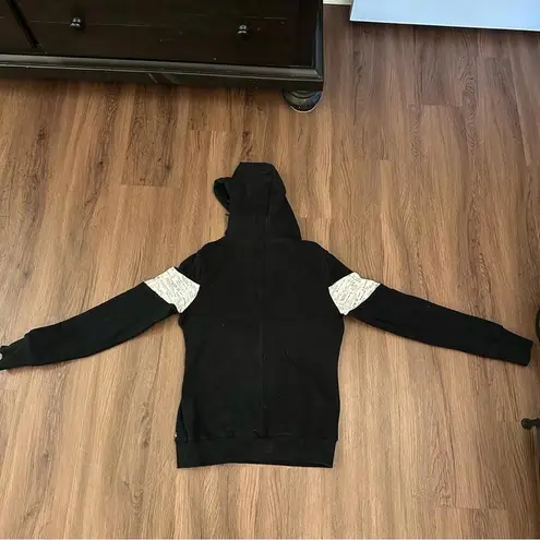 Buffbunny collections black and white inspirational hooded sweatshirt pockets