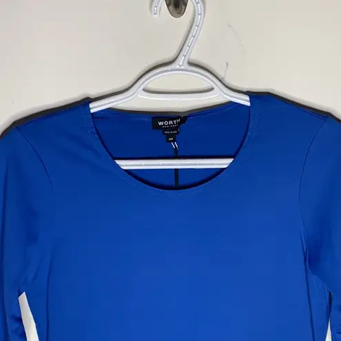 Worth Ocean Blue Open Jewel neck 3/4 sleeve top size XS