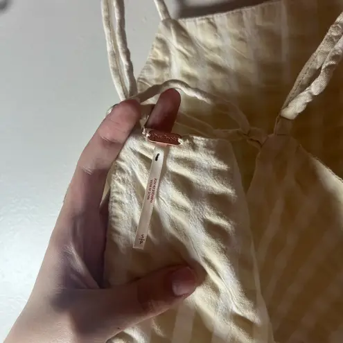 Free People  Cropped Gingham Plaid Bra Halter Top Cotton Open Back Size S