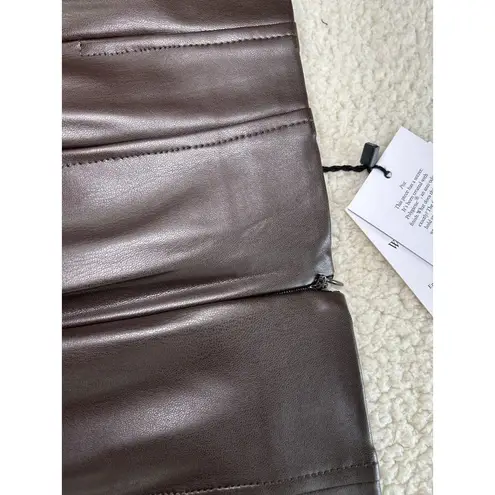MM Lafleur $195 Women's Whitney Vegan Leather Brown Mini Skirt Size 8