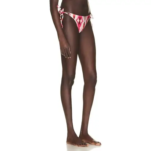 PatBO Twist String Bikini Bottom in Flamant Large New Womens Swim Red