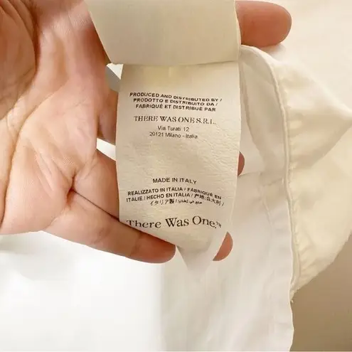 There Was One Farfetch Short Sleeve Button Down Knot Front Blouse Size 40 White - Image 5