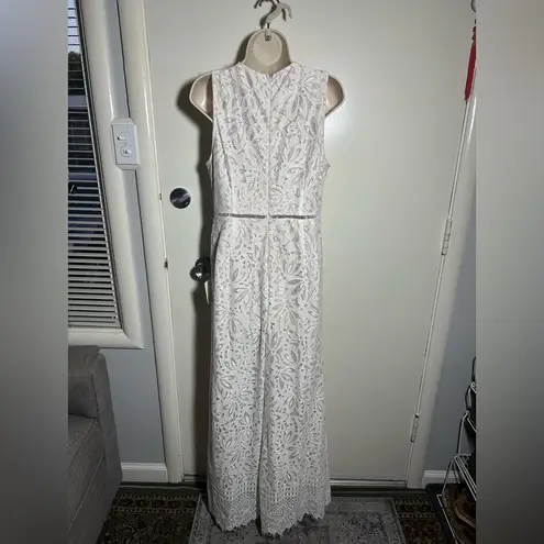 New Lulus Amora White Lace Jumpsuit wide leg size medium.